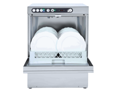 Adler AD50 500mm Basket Dishwasher with Gravity Drain & Chemical Pump, 18 Plates