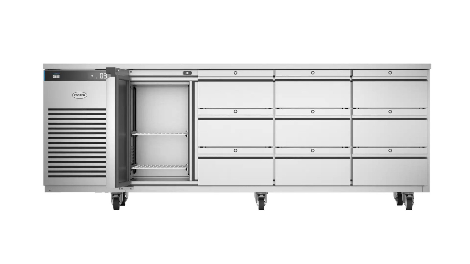 Foster EP1/4H/43-330 EcoPro G3 1 Door & 9 Drawer Refrigerated Counter, 585 Litres