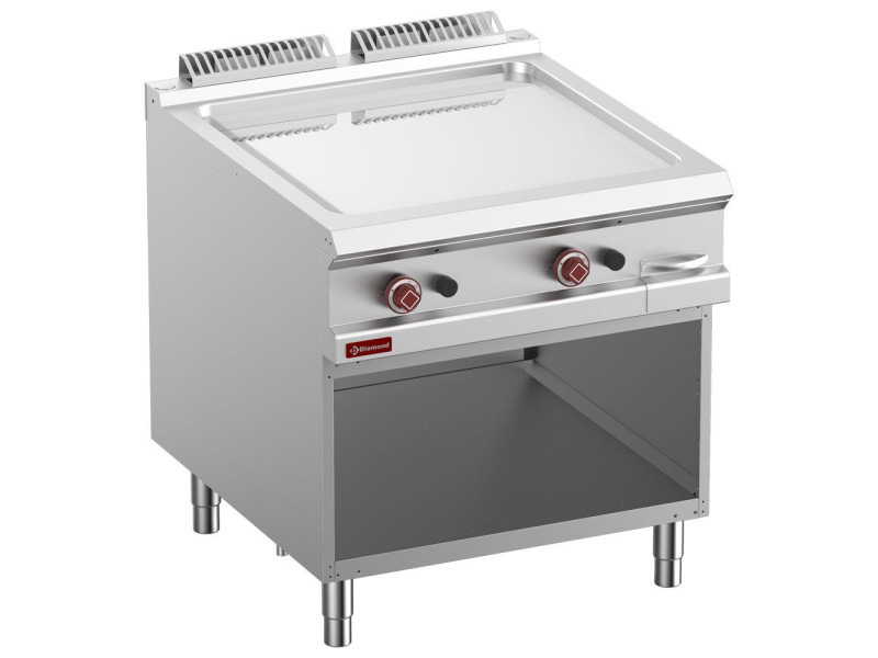 Diamond G9/PLCA8-N Freestanding Smooth Fry Top Gas Griddle On Neutral Open Cupboard