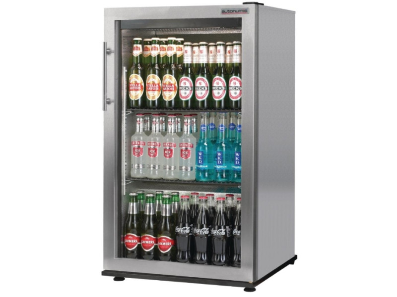Autonumis RNC00008 Popular Single Door Stainless Steel Bottle Cooler, 87 X 330ml Bottles / 144 X 330ml Cans