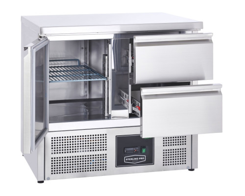 Sterling Pro Cobus SPU201-2D Undermounted Fridge Counter 2 Drawers 1 Door, 230 Litres