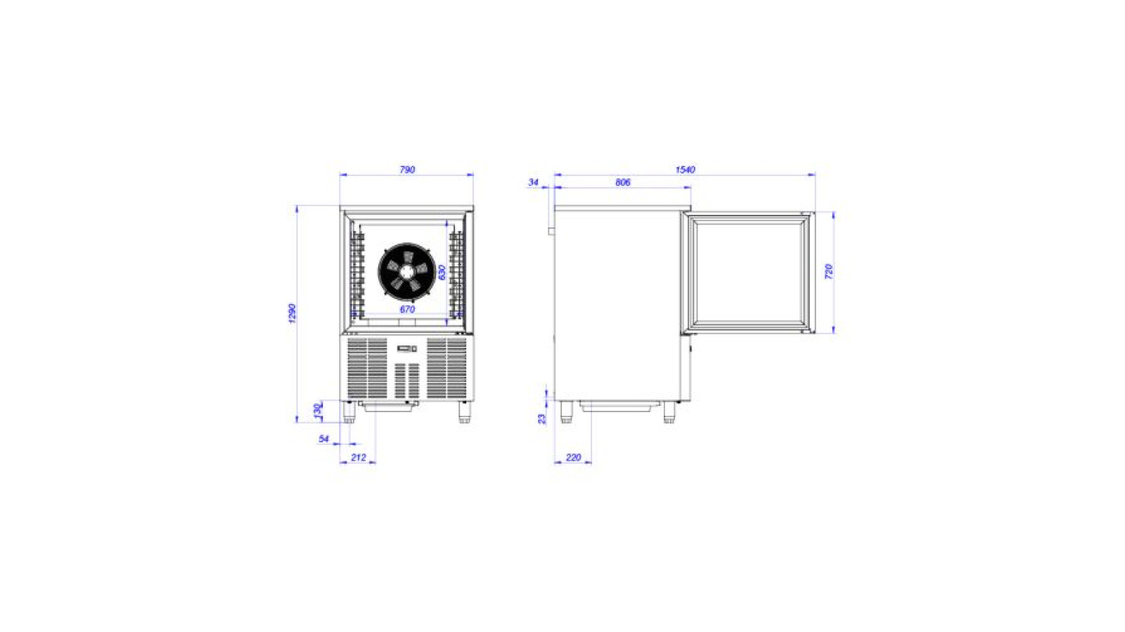 Sterling Pro SP0840BC 8 Grid Single Door Blast Chiller / Freezer, 40kg/24kg