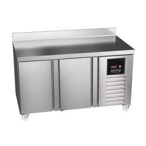 Sterling Pro Green SPI-7-135-20-SB 2 Door Fridge Counter with 100mm Splashback, 290 Litres