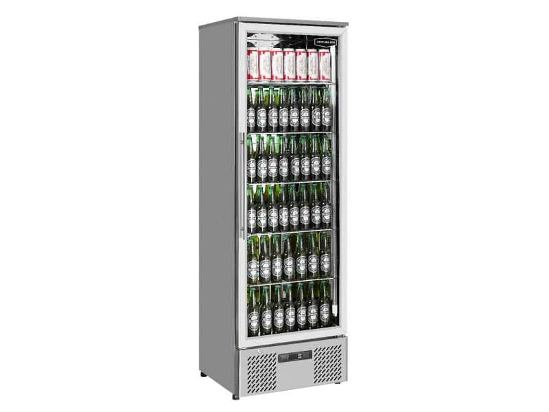 Sterling Pro Green SP110-STS Single Door Stainless Steel Upright Bottle Cooler, 293 Litres