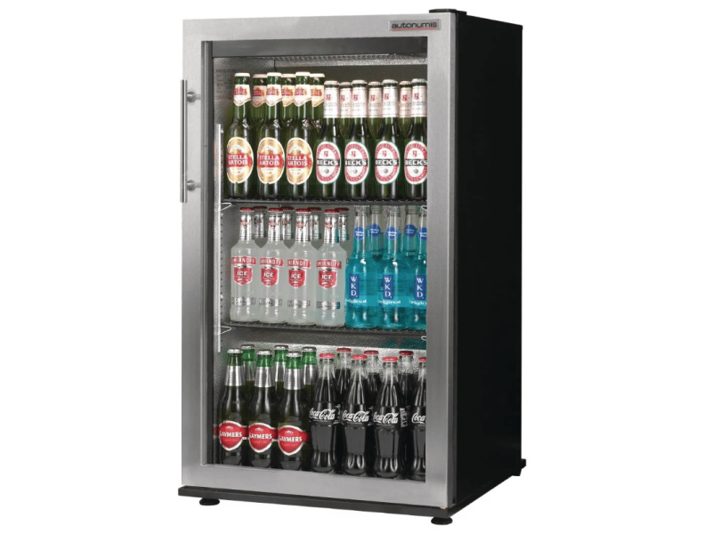 Autonumis RNC00002 Popular Single Door Stainless Steel Bottle Cooler, 87 x 330ml Bottles / 144 x 330ml Cans