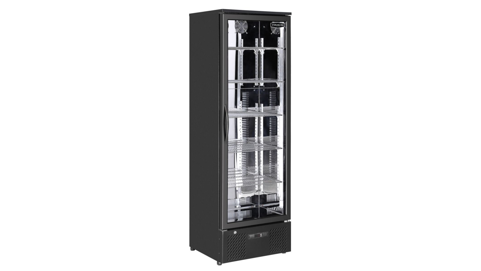 Sterling Pro Green SP110-BK Single Door Black Upright Bottle Cooler, 293 Litres