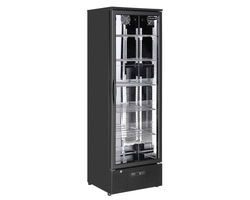 Sterling Pro Green SP110-BK Single Door Black Upright Bottle Cooler, 293 Litres