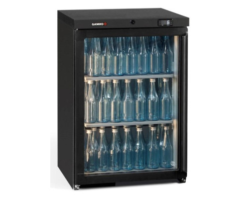 Gamko MG3/150LG Maxiglass Left Hand Hinged Glass Single Door Undercounter Bottle Cooler, 150 Litres
