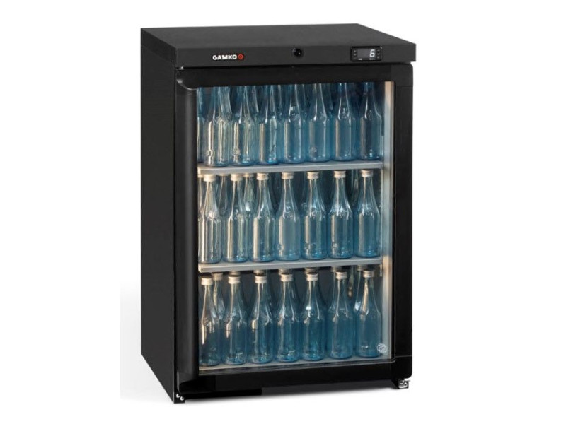 Gamko MG3/150RG Maxiglass Right Hand Hinged Glass Single Door Undercounter Bottle Cooler, 150 Litres
