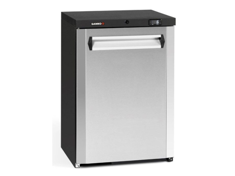 Gamko MG3/150LCS Maxiglass Left Hand Hinged Stainless Steel Front Single Door Undercounter Bottle Cooler, 150 Litres