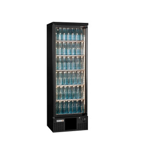 Gamko MG3/300LG Maxiglass Left Hand Hinged Glass Single Door Upright Bottle Cooler, 300 Litres