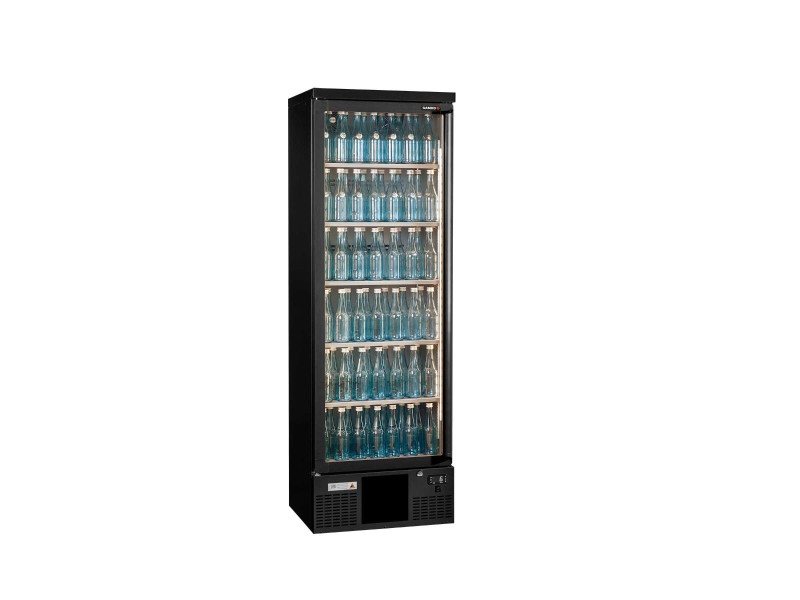 Gamko MG3/300LG Maxiglass Left Hand Hinged Glass Single Door Upright Bottle Cooler, 300 Litres