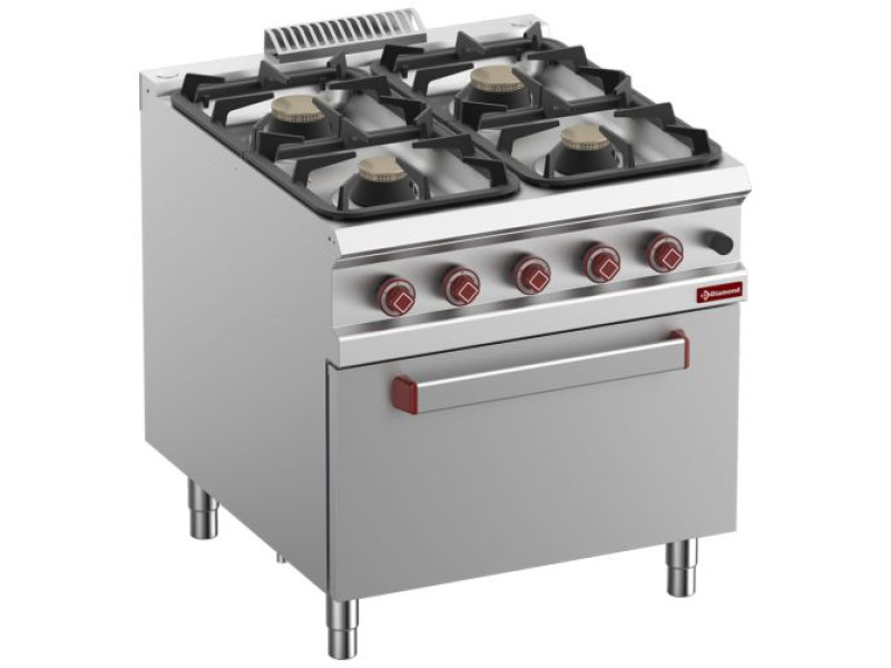 Diamond G9/4BF8-N 4 Burner Gas Range On Gas Oven