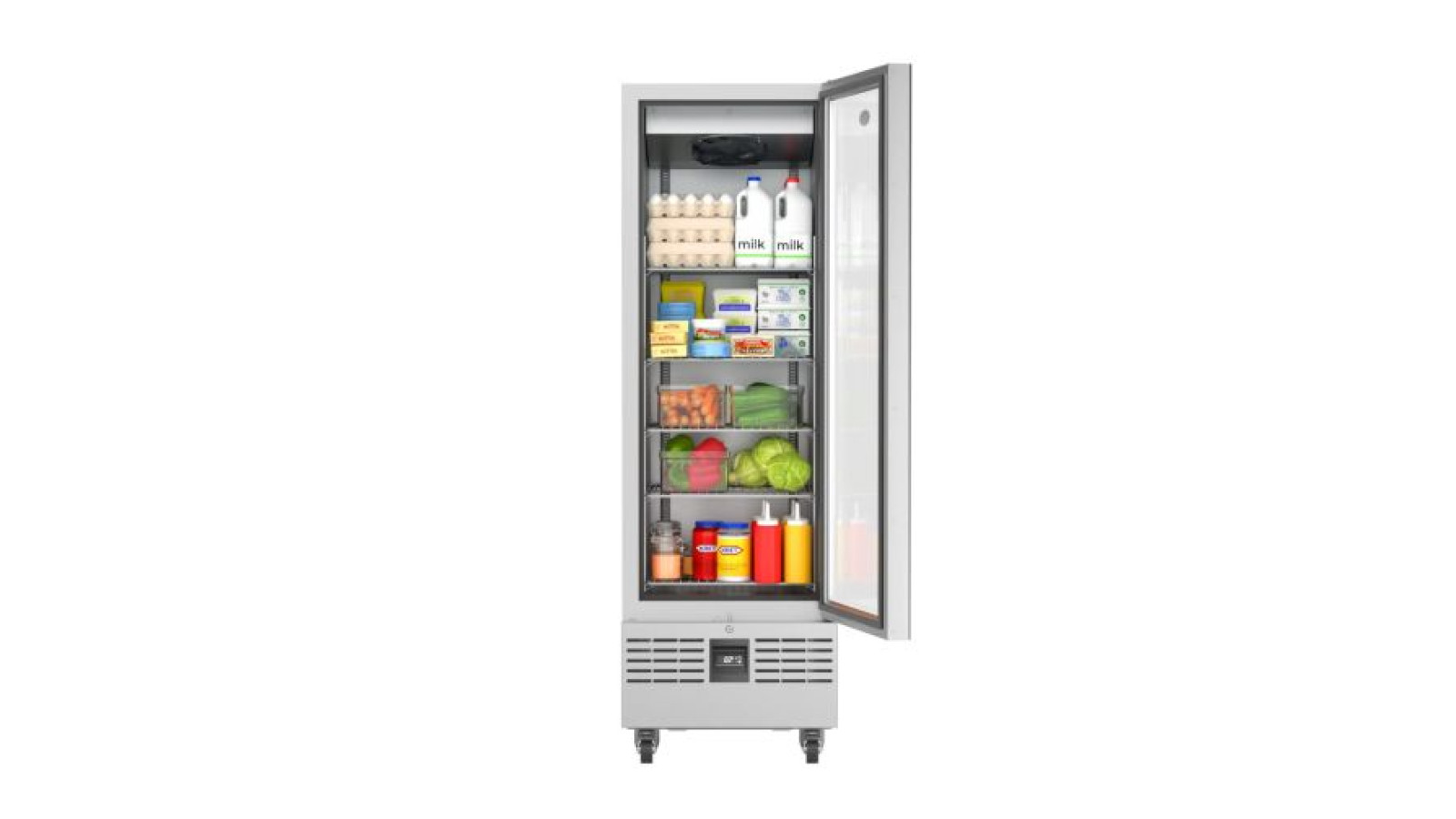 Foster FSL400G/11-310 Slimline Single Glass Door Refrigerated Upright Display Cabinet, 400 Litres