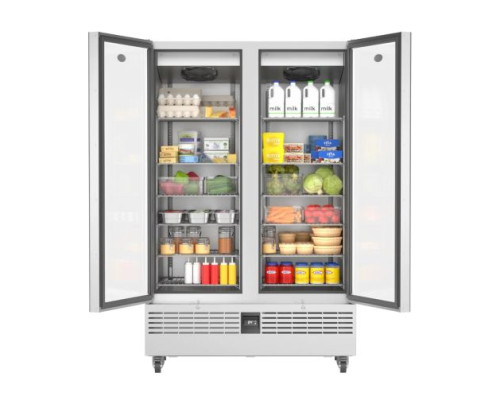 Foster FSL800G/11-318 Slimline Double Glass Door Refrigerated Upright Display Cabinet, 800 Litres