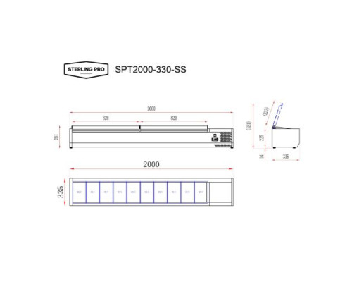 Sterling Pro Cobus SPT2000-330-SS Topping Well With Stainless Steel Lid, 10 X GN1/4