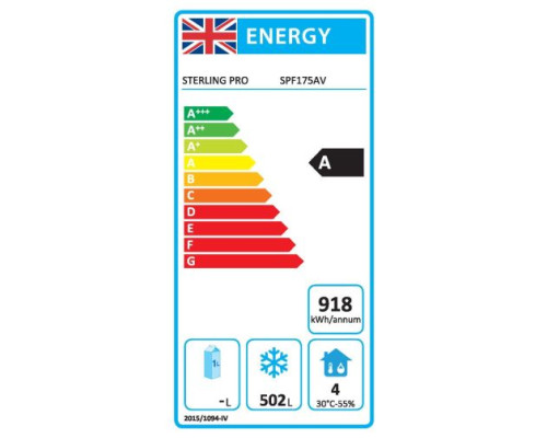 Sterling Pro Cobus SPF175AV A-Energy Rated Single Door Gastronorm Freezer, 700 Litres