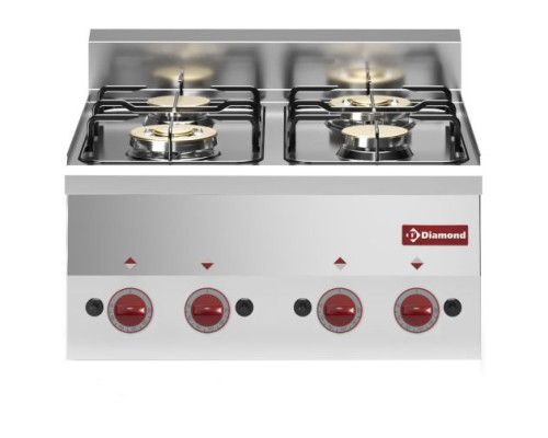 Diamond G60/4F6T-N 4 Burner Countertop Gas Range Cooker