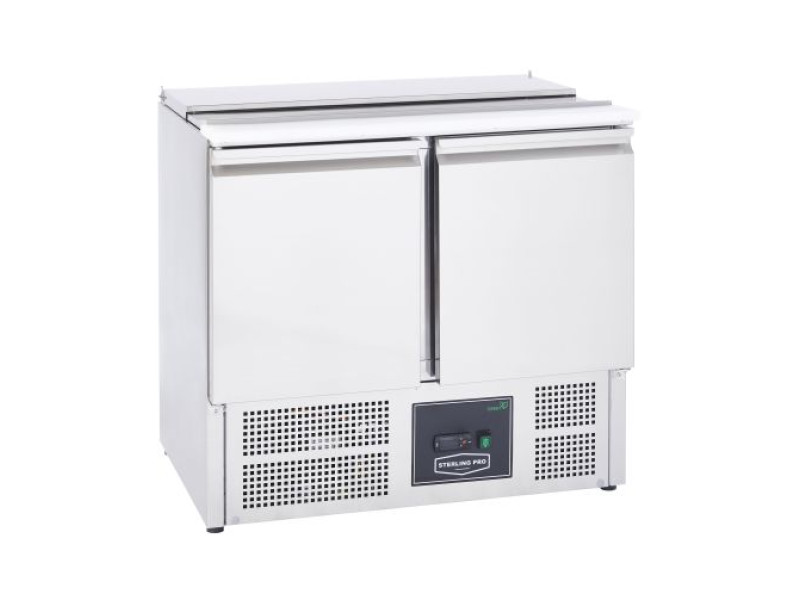 Sterling Pro Cobus SPU200SL 2 Door Hinged Lid & Chop Board Saladette Counter, 240 Litres