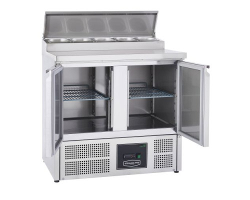 Sterling Pro Cobus SPU200PZ 2 Door Pizza Preparation Counter 5 X GN1/6, 240 Litres