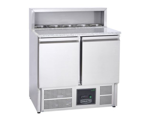 Sterling Pro Cobus SPU902PZ 2 Door Pizza Counter Granite Top 5 X GN1/6, 240 Litres