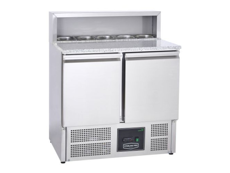 Sterling Pro Cobus SPU902PZ 2 Door Pizza Counter Granite Top 5 X GN1/6, 240 Litres