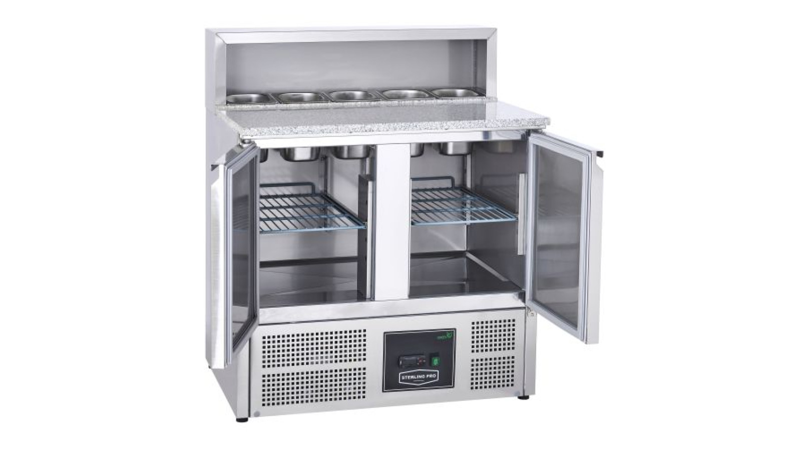 Sterling Pro Cobus SPU902PZ 2 Door Pizza Counter Granite Top 5 X GN1/6, 240 Litres