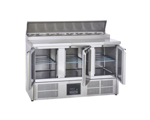 Sterling Pro Cobus SPU300PZ 3 Door Preparation Counter 8 X GN1/6, 392 Litres
