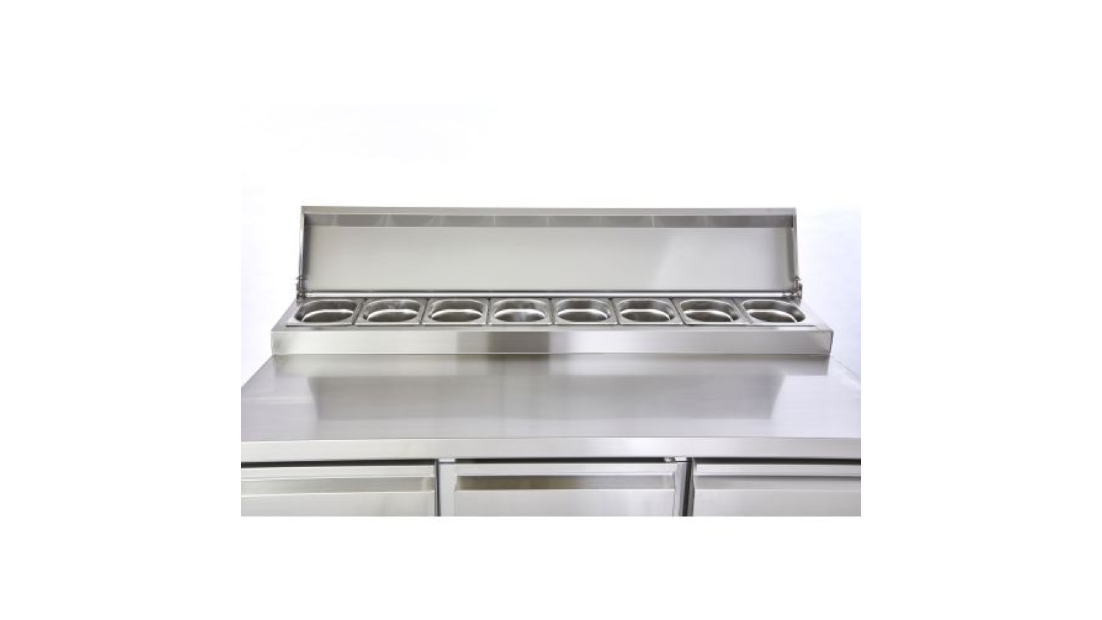 Sterling Pro Cobus SPU300PZ 3 Door Preparation Counter 8 X GN1/6, 392 Litres