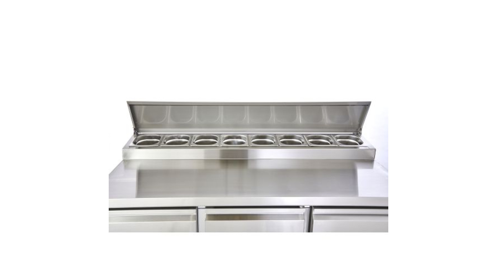 Sterling Pro Cobus SPU300PZ 3 Door Preparation Counter 8 X GN1/6, 392 Litres