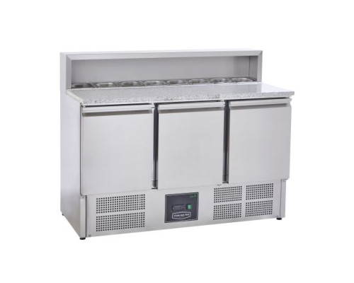 Sterling Pro Cobus SPU903PZ 3 Door Pizza Counter Granite Top 8 X GN1/6, 402 Litres
