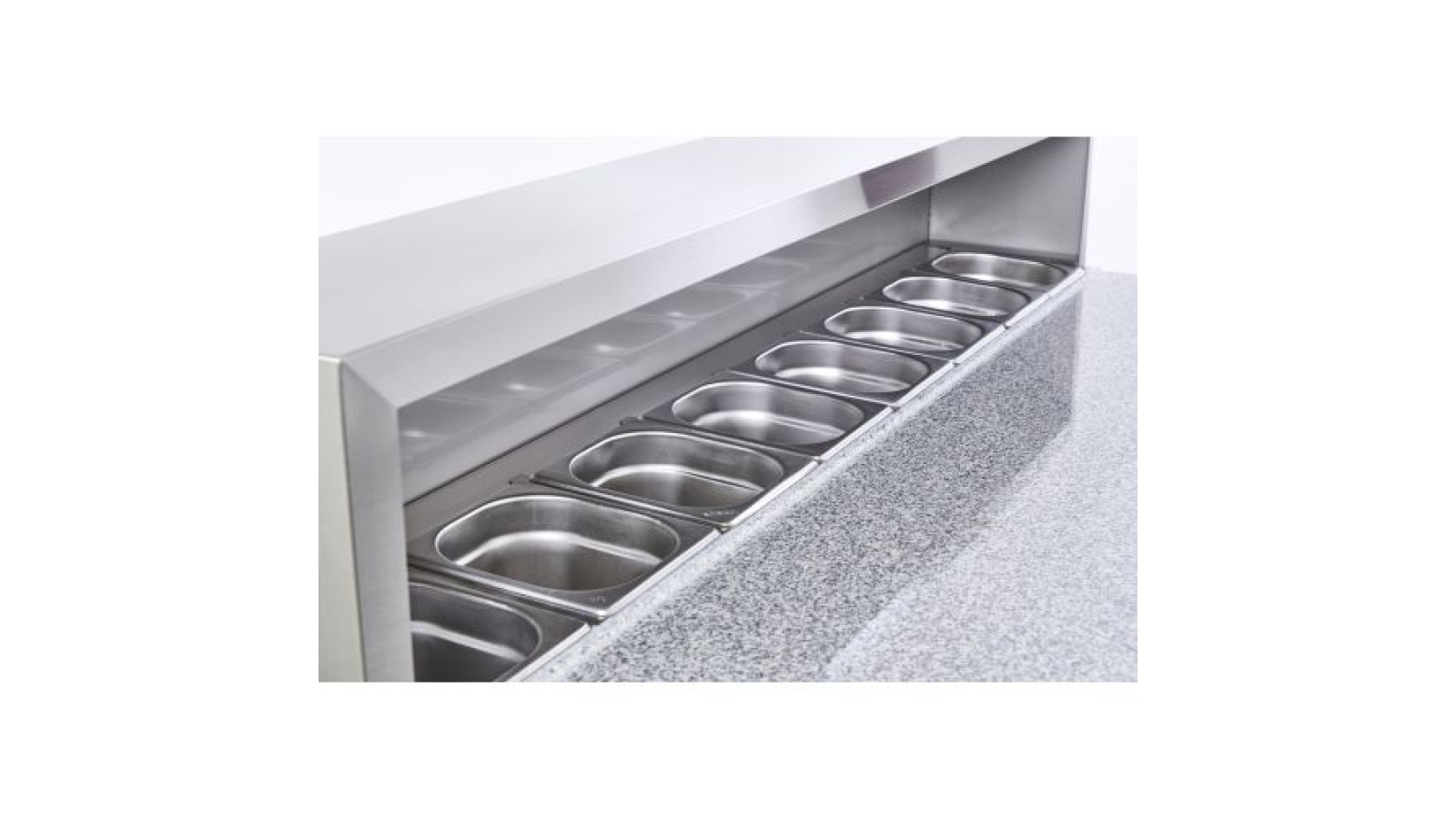 Sterling Pro Cobus SPU903PZ 3 Door Pizza Counter Granite Top 8 X GN1/6, 402 Litres