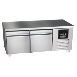 Sterling Pro Green SPI-B-135 2 Door Stainless Steel Low-Height Fridge Counter, 2 X 2/3 Drawers
