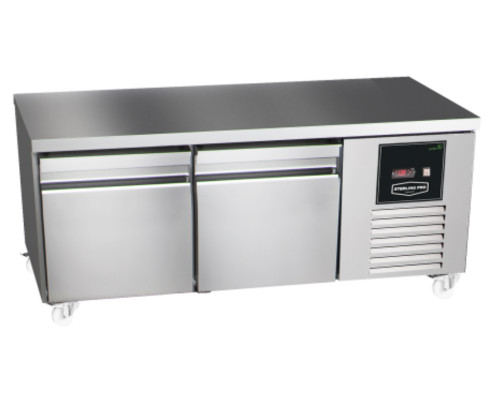 Sterling Pro Green SPI-B-135 2 Door Stainless Steel Low-Height Fridge Counter, 2 X 2/3 Drawers