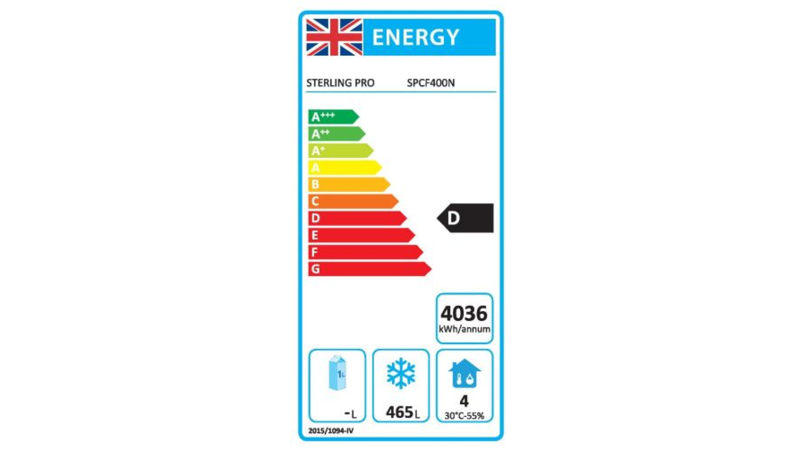 Sterling Pro Cobus SPCF400N 4 Door Freezer Counter, 553 Litres
