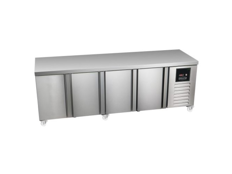 Sterling Pro Green SPI-7-225-40-NS 4 Door Fridge Counter Plain Top, 615 Litres