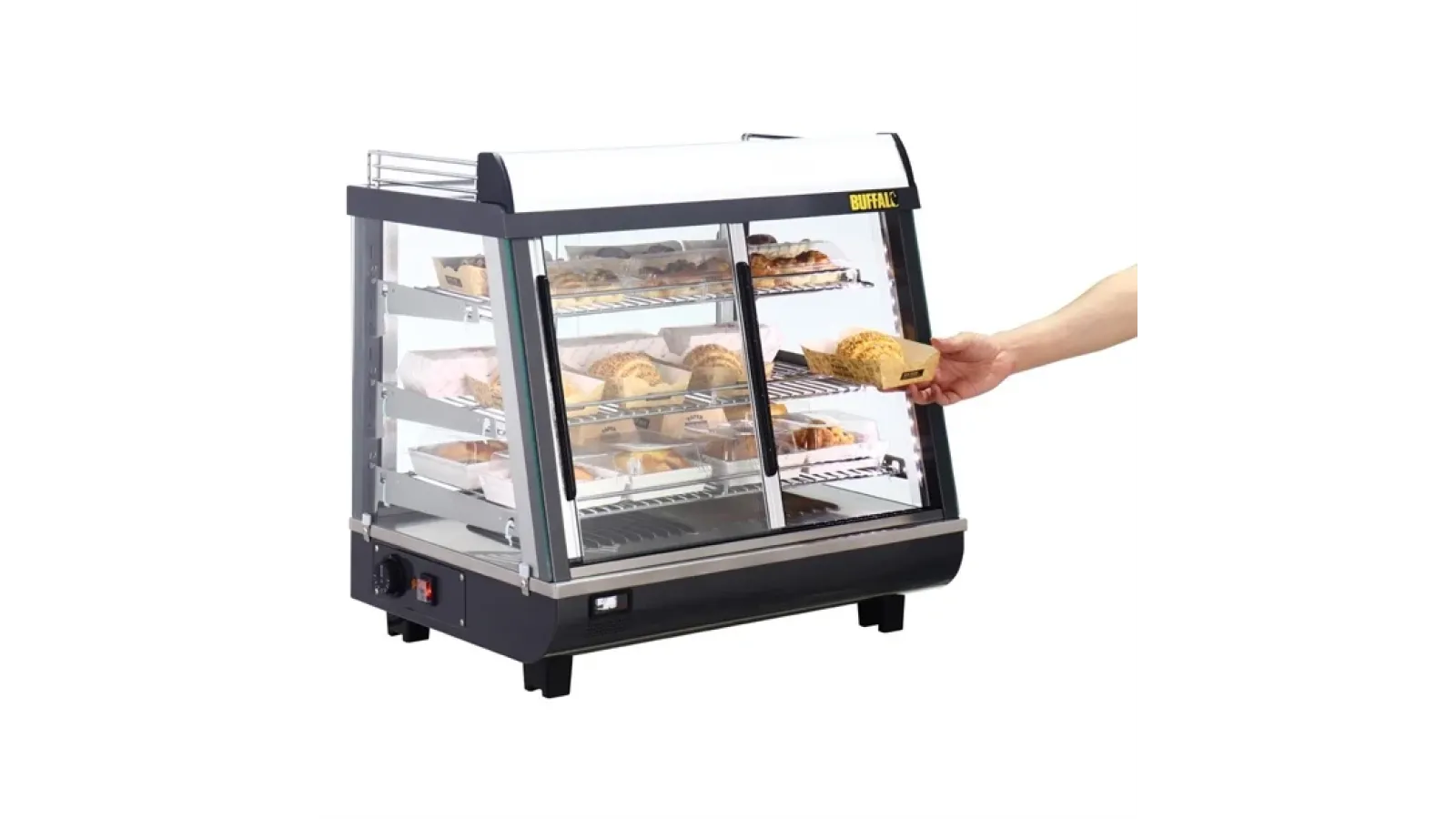 Buffalo Front and Rear Door Heated Merchandiser 96Ltr