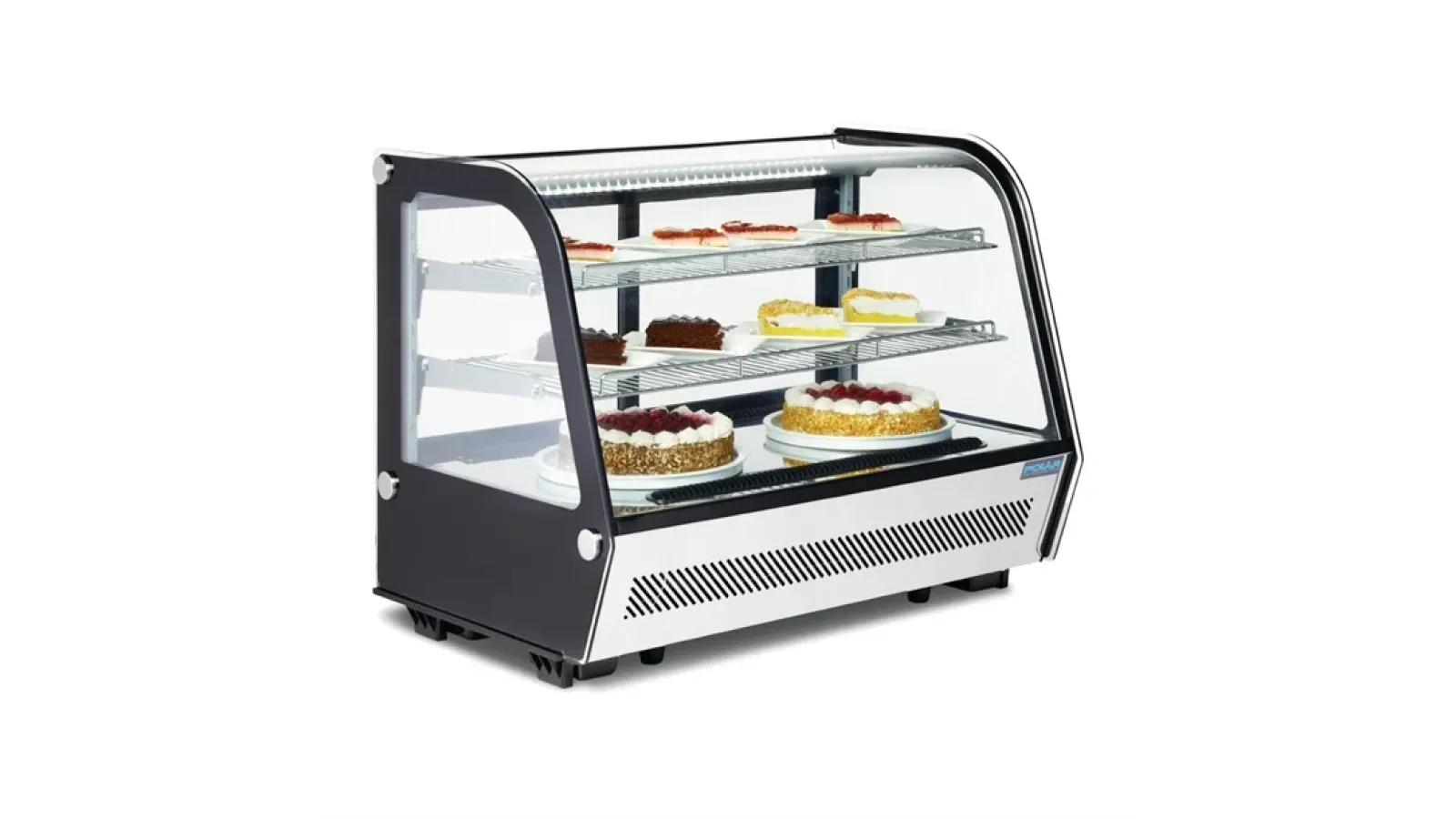 Polar G-Series Energy Efficient Countertop Food Display Fridge Black 160Ltr
