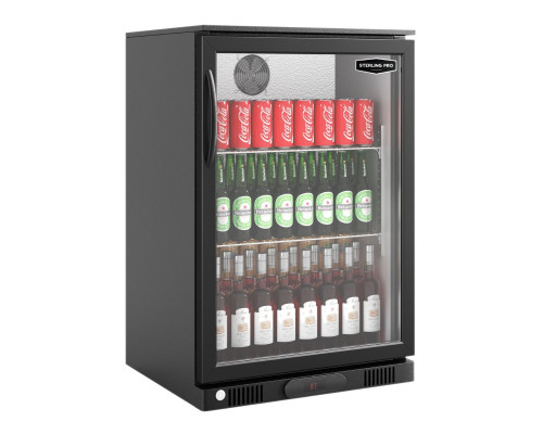 Sterling Pro Green SP1HC-BK Hinged Single Door Bottle Cooler, 106 x 330ml Bottles