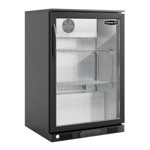Sterling Pro Green SP1HC-LOW-BK Hinged Single Door Low Height Bottle Cooler, 106 x 330ml Bottles